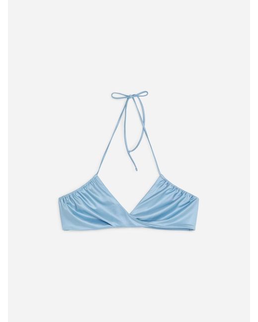 ARKET Blue Shiny Bikini Top