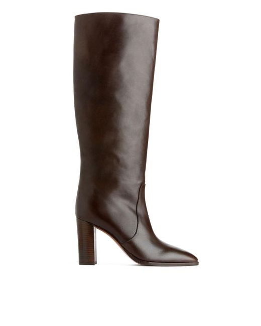 ARKET Brown Knee-high Leather Boots