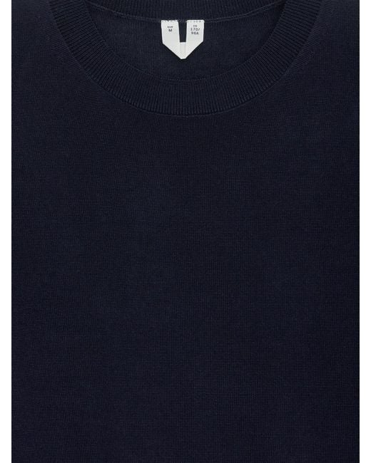 ARKET Blue Knitted Merino Wool T-Shirt