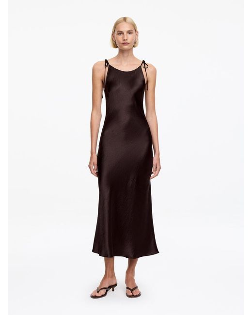 ARKET White Crushed Satin Slip Dress