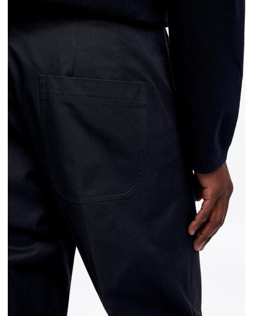 ARKET Blue Relaxed Cotton Twill Trousers for men
