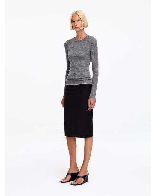 ARKET Gray Long-Sleeved Merino Top