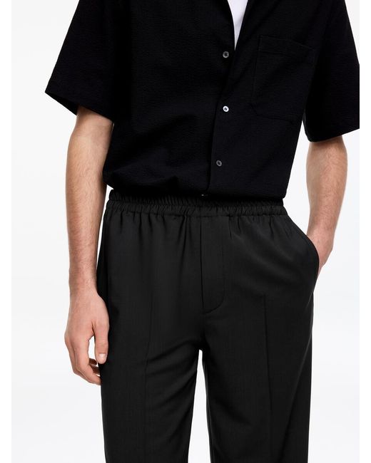 ARKET Black Wide Pull-On Trousers for men