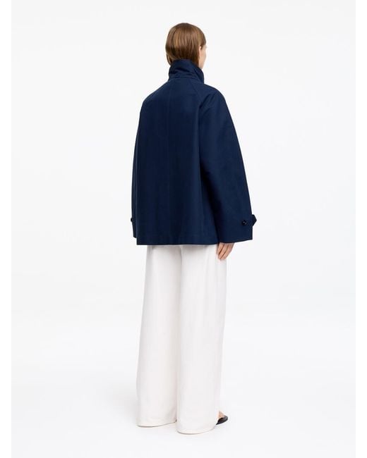 ARKET Blue Funnel-Collar Cotton Jacket