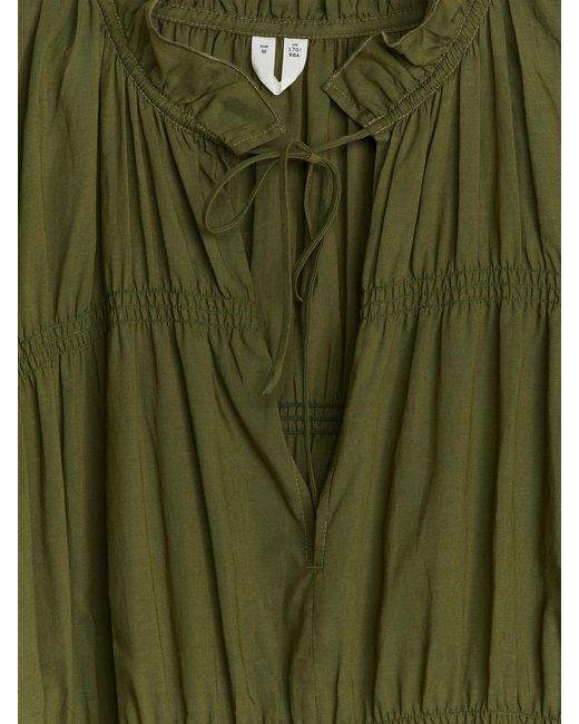 ARKET Green Gesmoktes Maxikleid