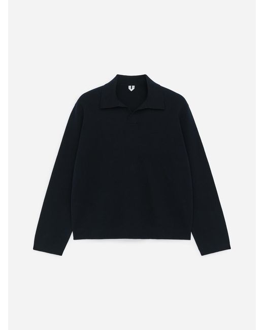 ARKET Black Cotton Silk Blend Polo Shirt for men
