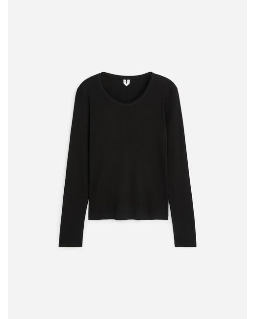 ARKET Black Rib Cotton Top