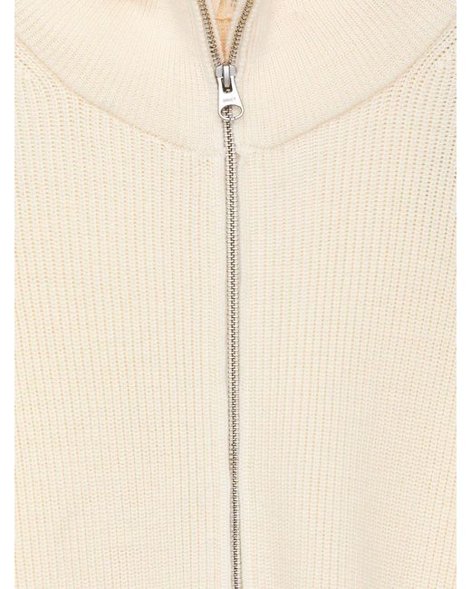 ARKET White Wool-Cotton Zip Cardigan