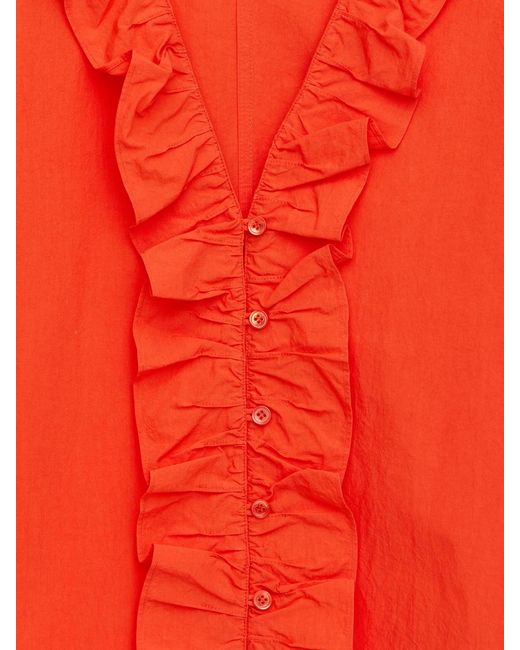 ARKET Red Frill Blouse
