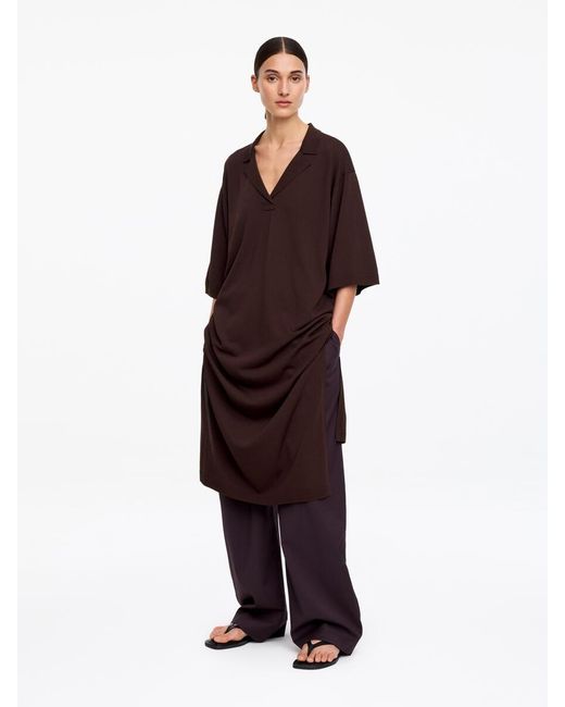 ARKET Brown Relaxed Fine-Knit Dress