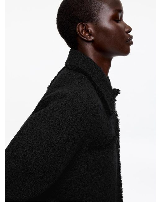 ARKET Black Wool-Blend Bouclé Jacket