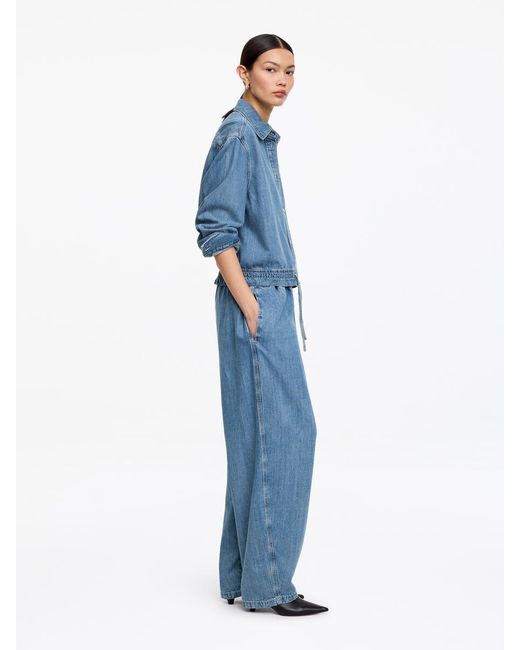 ARKET Blue Drawstring Denim Blouse