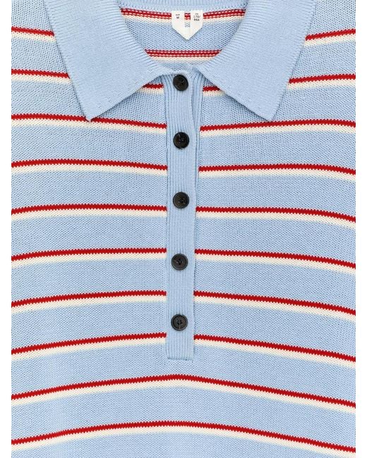 ARKET Blue Knitted Polo Shirt