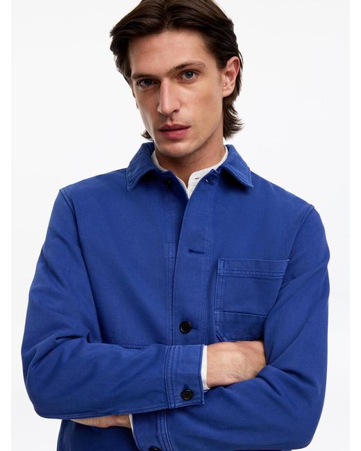 ARKET Blue Overdyed Twill Overshirt for men