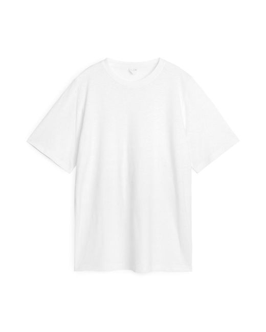 ARKET White Oversized-T-Shirt Aus Leinenmischung