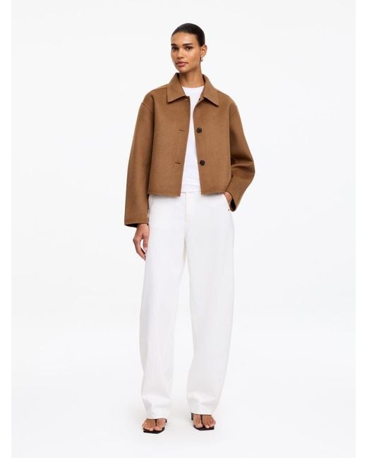 ARKET White Doublé Wool-Blend Overshirt
