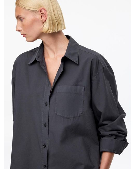 ARKET Gray Cotton Poplin Shirt