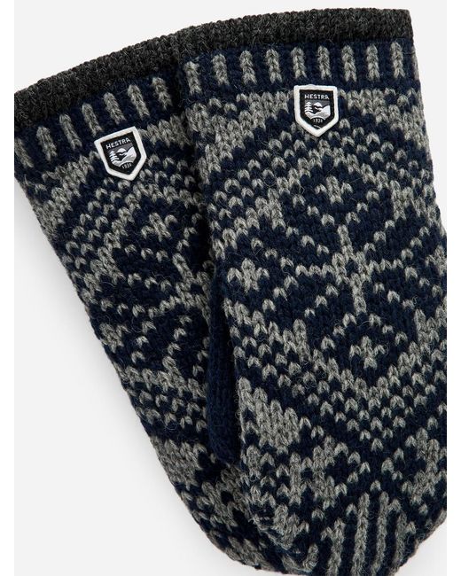 ARKET Black Hestra Nordic Wool Mittens for men