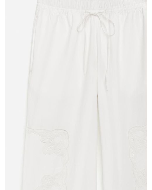 ARKET White Embroidered Trousers