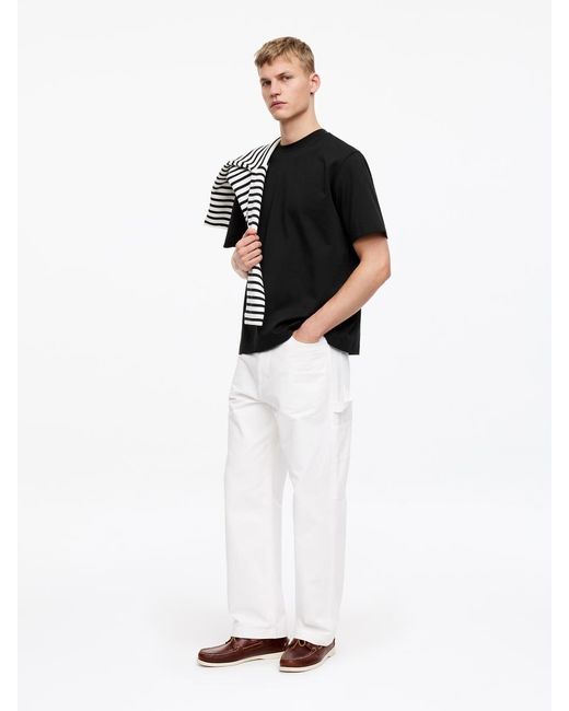 ARKET Black Boxy Interlock T-Shirt for men