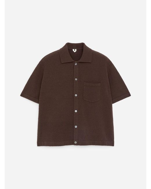 ARKET Brown Bouclé Polo Shirt for men