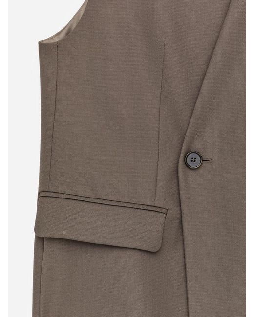 ARKET Brown Tailored Wool-Blend Vest