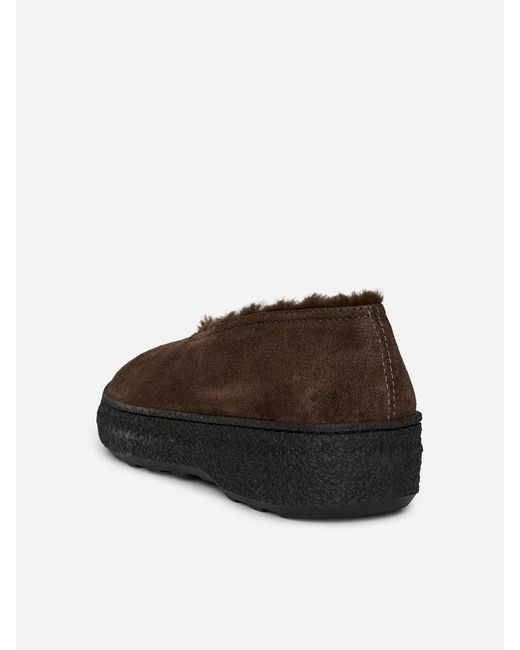 ARKET White Chunky Split Suede Ballerinas