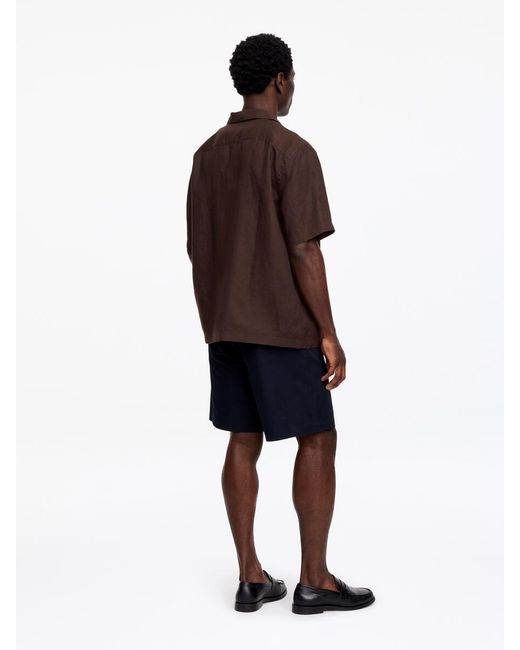 ARKET Brown Relaxed Linen Resort Shirt for men