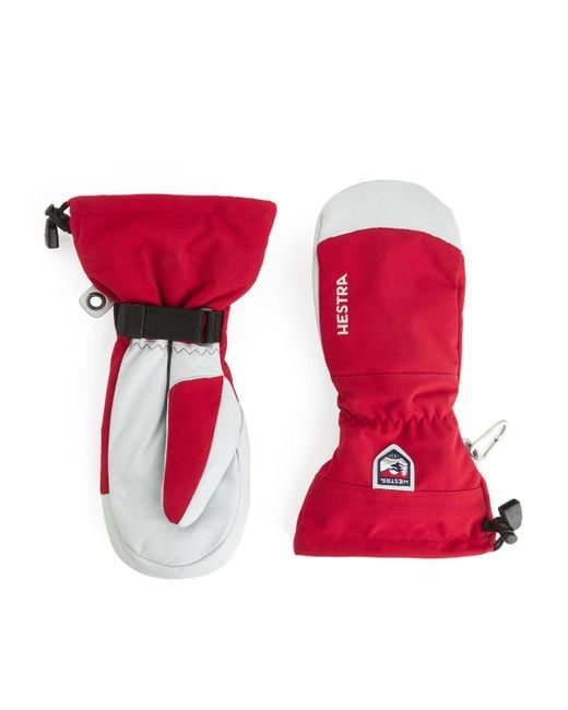ARKET Red Hestra Army Leather Heli Ski Gloves for men