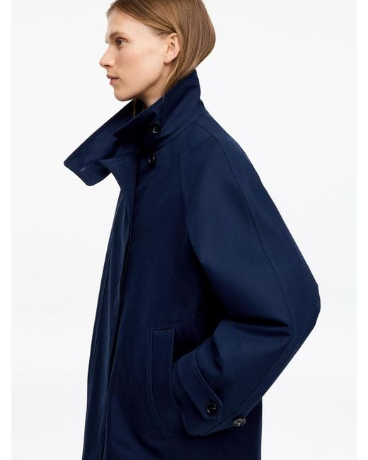 ARKET Blue Funnel-Collar Cotton Jacket