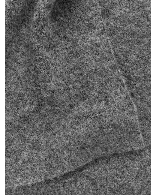 ARKET Black Alpaca-Wool Blend Scarf for men