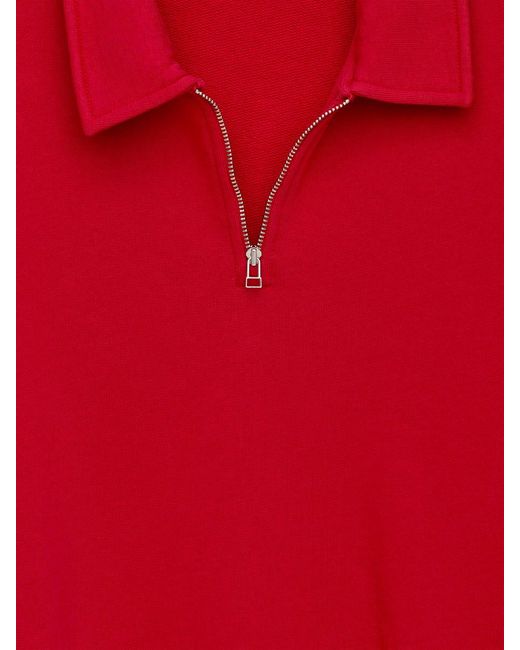 ARKET Red Half-Zip Terry Top