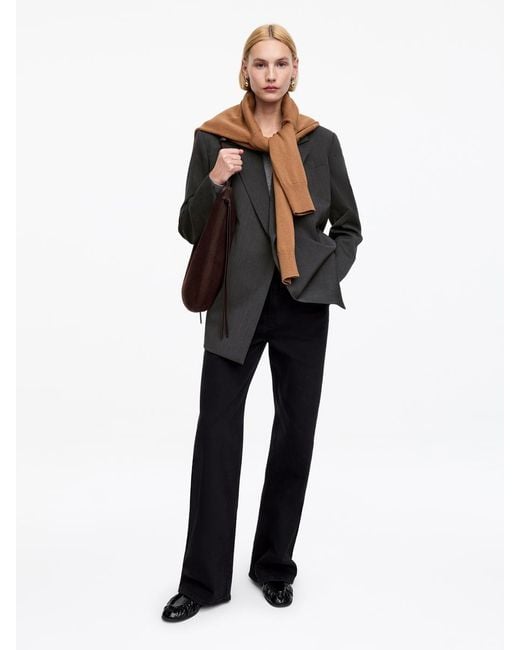 ARKET Gray Wool-Blend Wrap Blazer