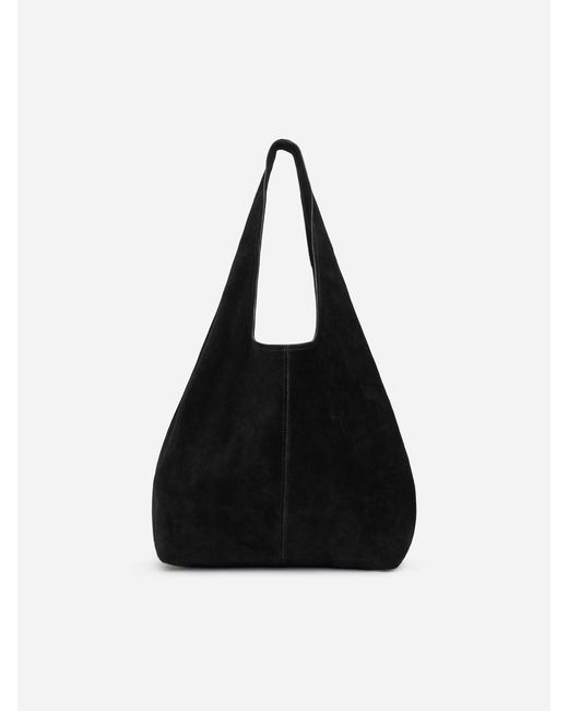 ARKET Gray Slouchy Split Suede Bag