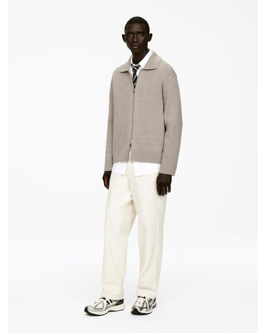 ARKET Strickjacke Aus Wolle Mit Reißverschluss in White für Herren