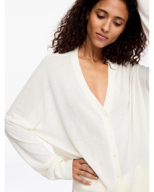 ARKET White Wool-Lyocell Cardigan