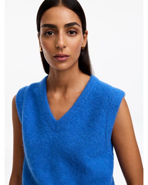 ARKET Blue Alpaca-Wool Blend Vest