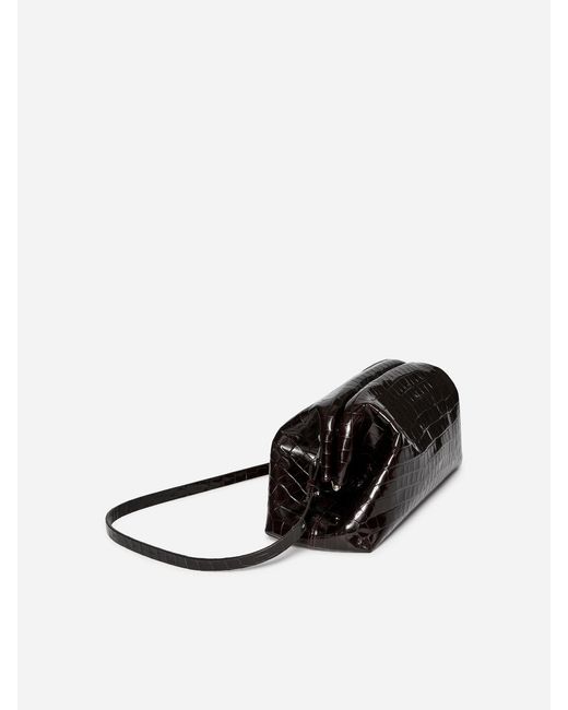 ARKET Black Croco-Embossed Clutch