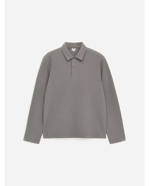 ARKET Gray Waffle Polo Shirt for men