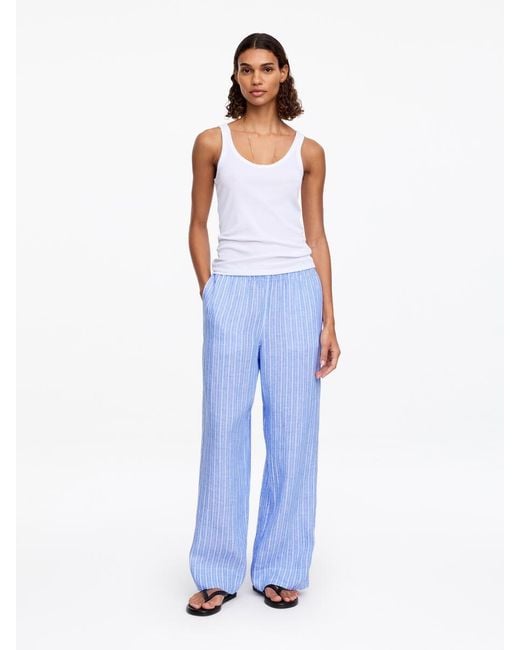 ARKET Blue Linen Trousers