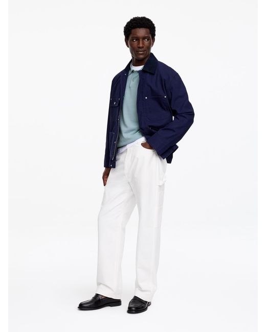 ARKET Blue Fine-Knit Polo Shirt for men