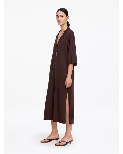 ARKET Brown Relaxed Fine-Knit Dress