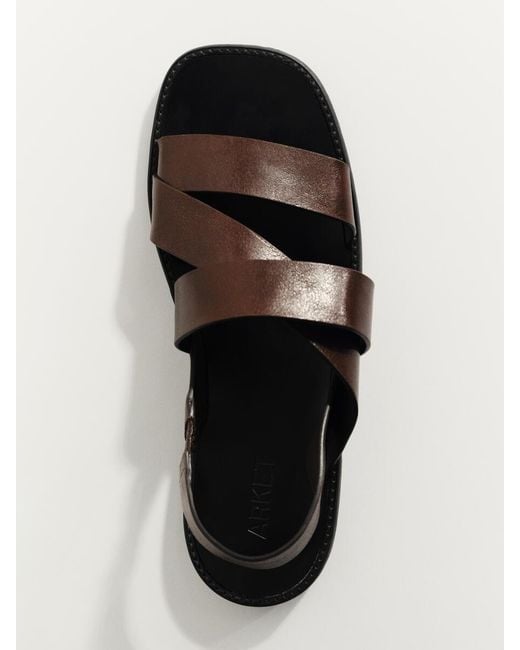 ARKET Purple Leather Strap Sandals