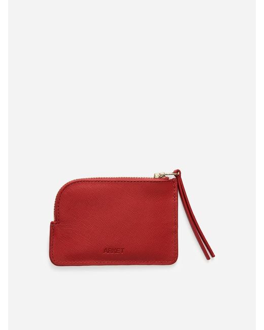 ARKET Red Leather Card Holder