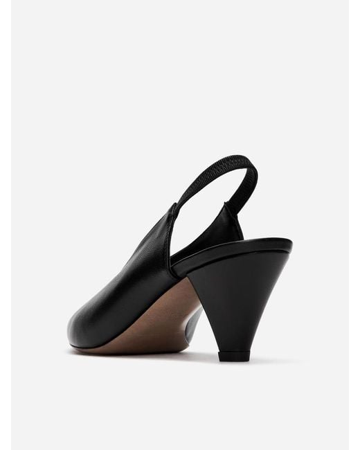 ARKET Black Slingback Leather Pumps