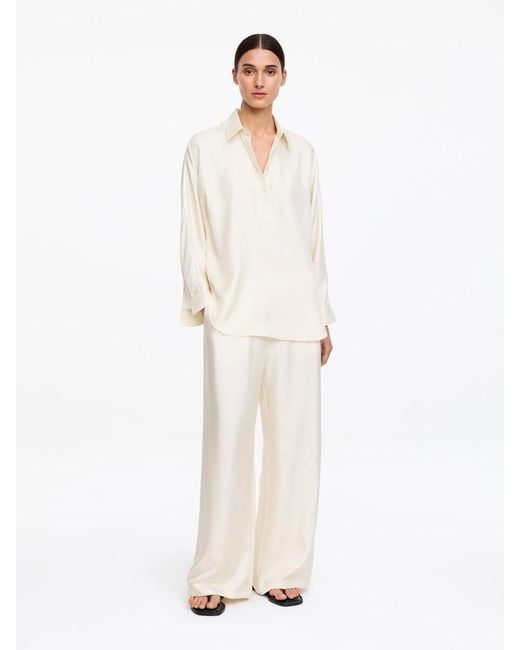 ARKET White Silk Twill Trosuers
