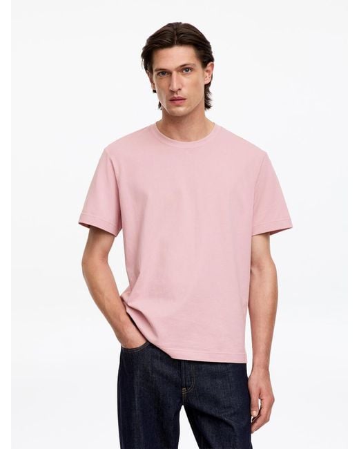 ARKET Pink 220 Gsm Relaxed T-Shirt for men