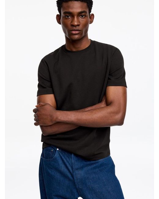 ARKET Black Interlock Regular T-Shirt for men