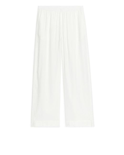 ARKET White Linen-blend Trousers