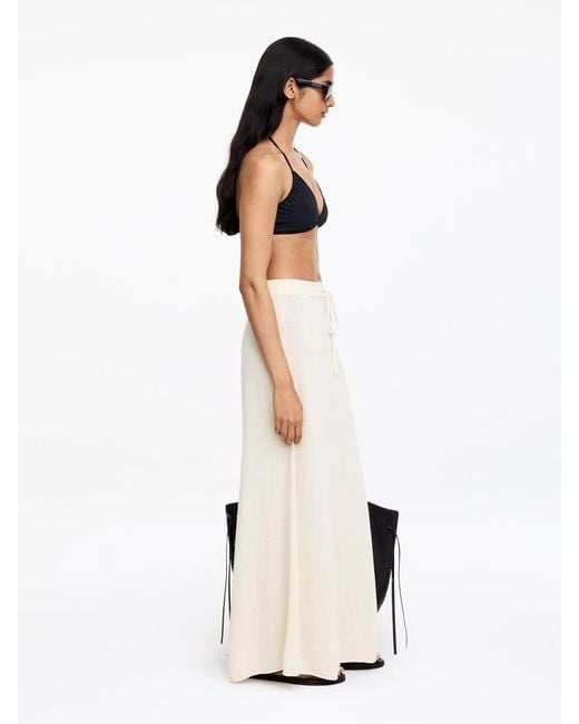 ARKET White Knitted Linen-Blend Skirt